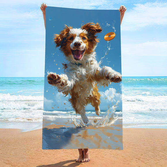 NNEDSZ 2 pcs Extra Large Microfiber Double-Sided Beach Towel, Quick-Drying and Portable - STJ-003-X23