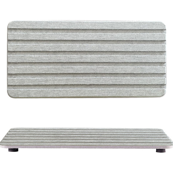 NNEDSZ 6 Slotted Medium Grey 2-Piece Rectangular Diatomaceous Earth Coaster Set - Absorbent Grooved Mat for Sink and Bathroom