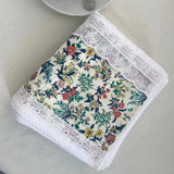 NNEDSZ 2 PCS Navy Blue Floral 100% Cotton Solid Color Thickened Adult Face Towel with Floral Soft Texture - 35 x 75cm