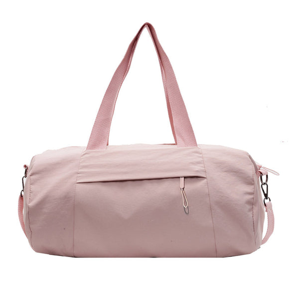 NNEDSZ Pink Candy-Colored Women's Gym Duffel Bag - Large Capacity Cylindrical Travel Tote with Handles