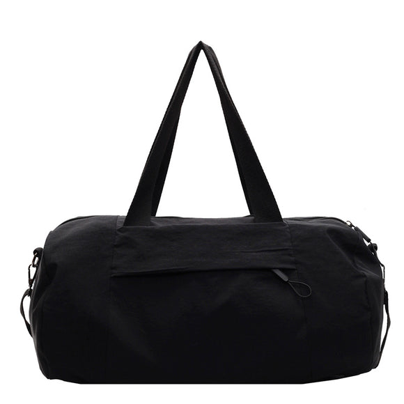 NNEDSZ Black Candy-Colored Women's Gym Duffel Bag - Large Capacity Cylindrical Travel Tote with Handles