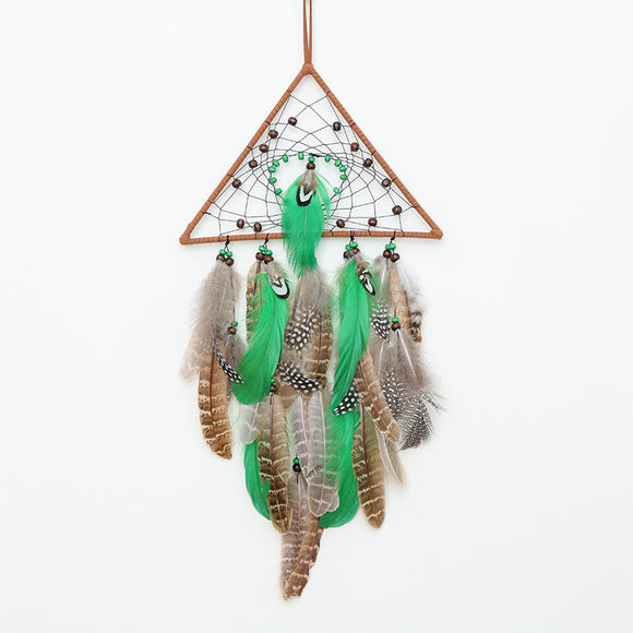NNEDSZ Triangles Boho Forest Dreamcatcher Wind Chime Pendant - INS Style Moonlit Serenity Decor