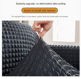 NNEDSZ Navy Blue Single Sofa Bubble Gauze Sofa Cover with Skirt - Full Elastic Dustproof Single Seater 90-140cm