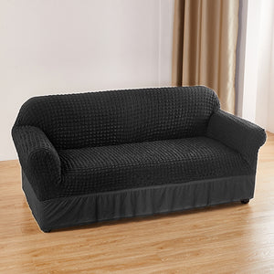 NNEDSZ Black Single Sofa Bubble Gauze Sofa Cover with Skirt - Full Elastic Dustproof Single Seater 90-140cm
