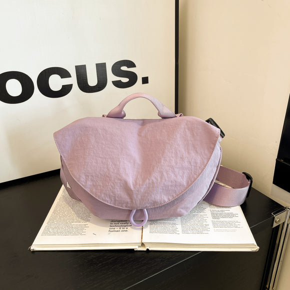 NNEDSZ Purple Nylon Fitness Waist Bag - Lightweight Crossbody Fanny Pack for Cycling and Running