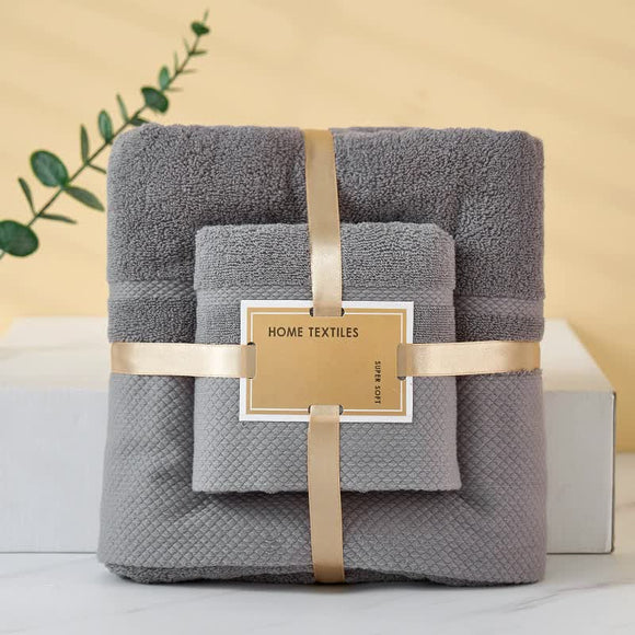 NNEDSZ Grey Soft and Absorbent Towel Set -Wrap Towel and Bath Towel Set for Ultimate Comfort Bath towel 140*70cm, face towel 75*35cm