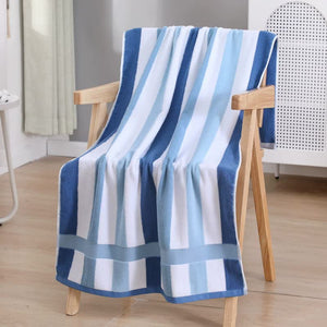 NNEDSZ Blue Ultra-Absorbent Long-Fiber Cotton Large Bath Towel-Perfect for Home, Hotel, and Beauty Salons 140cm*70cm