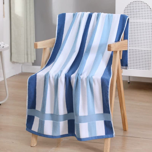 NNEDSZ Blue Ultra-Absorbent Long-Fiber Cotton Large Bath Towel-Perfect for Home, Hotel, and Beauty Salons 140cm*70cm