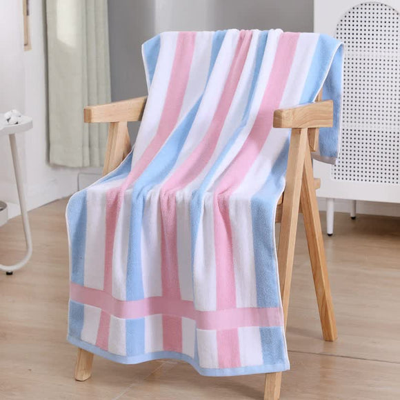 NNEDSZ Pink Ultra-Absorbent Long-Fiber Cotton Large Bath Towel- Perfect for Home, Hotel, and Beauty Salons 140cm*70cm