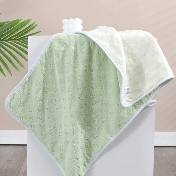 NNEDSZ Bluish white Oversized Double-Sided Coral Fleece Bath Towel | Soft and Absorbent, Thick & Warm, 70x140cm