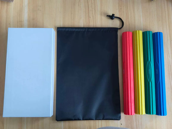 NNEDSZ Multifunctional Resistance Bar Set | Yoga Fitness Toning Tool, Muscle Relaxation, Grip Strength Improvement | 4-Piece Set with Stretching and Recovery Features （5LB、10LB、15LB、25LB）