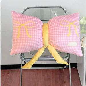 NNEDSZ Pink Cute Butterfly Knot Pillow | Soft Bed & Seat Cushion, Decorative Throw Pillow for Home & Car 65x40cm
