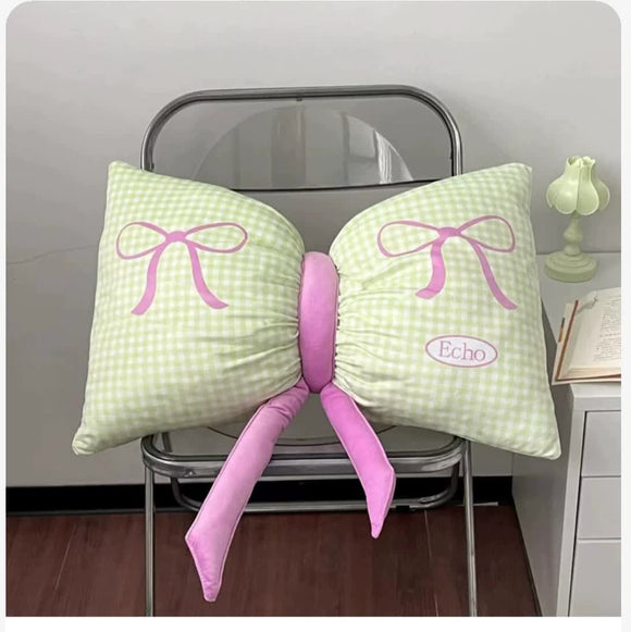 NNEDSZ Green Cute Butterfly Knot Pillow | Soft Bed & Seat Cushion, Decorative Throw Pillow for Home & Car 65x40cm