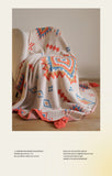 NNEDSZ Orange Bohemian Geometric Tassel Throw Blanket - Soft Cotton Blend for Bedroom, Living Room, and Sofa 150x200cm
