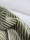NNEDSZ Green Cozy Knit Throw Blanket with Fringe - Stylish Striped  Bed End Cover, 127x170CM
