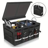 NNEDSZ Foldable Car Storage Box with Metal Handle - Foldable Trunk Organizer for Efficient Vehicle Storage 50*35*30cm