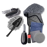 NNEDSZ 10-Piece Car Cleaning and Detailing Kit - Comprehensive Auto Wash Set with Brushes, Towels, and More