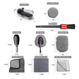 NNEDSZ 10-Piece Car Cleaning and Detailing Kit - Comprehensive Auto Wash Set with Brushes, Towels, and More