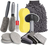 NNEDSZ 12-Piece Car Cleaning and Detailing Kit - Comprehensive Auto Wash Set with Brushes, Towels, and More