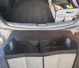 NNEDSZ Foldable Fabric Car Trunk Organizer - Collapsible Storage Box for Vehicle Organization 60x37x31cm