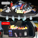 NNEDSZ Foldable Fabric Car Trunk Organizer - Collapsible Storage Box for Vehicle Organization 60x37x31cm