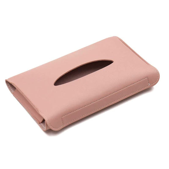 NNEDSZ 2 pcs Pink Car Sun Visor Tissue Holder – PU Leather Napkin Dispenser for Vehicle Interior