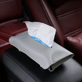 NNEDSZ 2 pcs Grey Car Sun Visor Tissue Holder - PU Leather Napkin Dispenser for Vehicle Interior