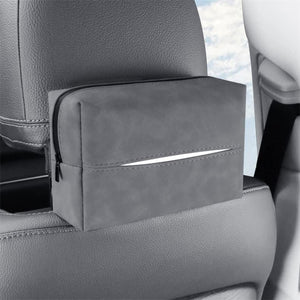 NNEDSZ 2 pcs Grey Stylish Car Tissue Box for Seat Back - Car Interior Tissue Pack for Seat Back, Armrest Box, Sun Visor 18.5x12.5x7cm