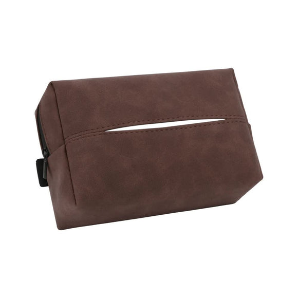 NNEDSZ 2 pcs Brown Stylish Car Tissue Box for Seat Back - Car Interior Tissue Pack for Seat Back, Armrest Box, Sun Visor 18.5x12.5x7cm