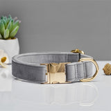 NNEDSZ Grey Durable Dog Collar with Metal Buckle - Adjustable Nylon Pet Collar for Small to Large Dogs Size XS