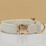 NNEDSZ Beige Durable Dog Collar with Metal Buckle - Adjustable Nylon Pet Collar for Small to Large Dogs Size S