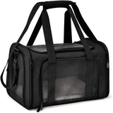 NNEDSZ Black Portable Pet Travel Carrier Bag - Foldable, Durable, and Comfortable for Small Dogs & Cats 50cmx34cmx34cm
