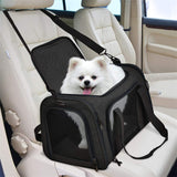 NNEDSZ Black Portable Pet Travel Carrier Bag - Foldable, Durable, and Comfortable for Small Dogs & Cats 50cmx34cmx34cm