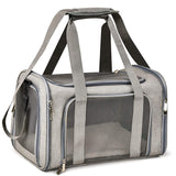NNEDSZ Grey Portable Pet Travel Carrier Bag - Foldable, Durable, and Comfortable for Small Dogs & Cats 40cmx25cmx25cm