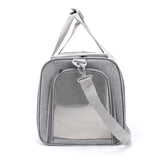 NNEDSZ Grey Portable Pet Travel Carrier Bag - Foldable, Durable, and Comfortable for Small Dogs & Cats 40cmx25cmx25cm