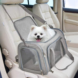 NNEDSZ Grey Portable Pet Travel Carrier Bag - Foldable, Durable, and Comfortable for Small Dogs & Cats 50cmx34cmx34cm