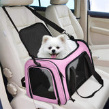 NNEDSZ Pink Portable Pet Travel Carrier Bag - Foldable, Durable, and Comfortable for Small Dogs & Cats 40cmx25cmx25cm