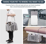 NNEDSZ Blue Portable Pet Travel Carrier Bag - Foldable, Durable, and Comfortable for Small Dogs & Cats 40cmx25cmx25cm