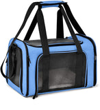 NNEDSZ Blue Portable Pet Travel Carrier Bag - Foldable, Durable, and Comfortable for Small Dogs & Cats 50cmx34cmx34cm