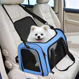 NNEDSZ Blue Portable Pet Travel Carrier Bag - Foldable, Durable, and Comfortable for Small Dogs & Cats 50cmx34cmx34cm
