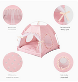 NNEDSZ Fruit green floral Portable Folding Pet Tent - Summer Cat & Dog Shelter with Mesh Window, Lightweight and Breathable, Ideal for Travel & Home Use 50x50x45CM