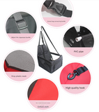 NNEDSZ Black footprints Portable Pet Car Seat for Dogs and Cats - Adjustable Car Seat Cover, Pet Travel Car Carrier with Safety Belt