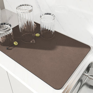 NNEDSZ 2 PCS Brown Kitchen Drying Mat - Super Absorbent Dish & Cup Drainer Pad 30x40cm