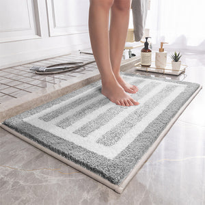 NNEDSZ Gray Stripes Absorbent Striped Bathroom Rug - Non-Slip Bath Mat for Bathroom, Toilet & Shower Room Entrance 50x80cm