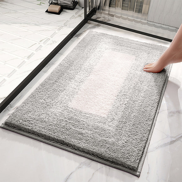 NNEDSZ Gray gradient Absorbent Striped Bathroom Rug - Non-Slip Bath Mat for Bathroom, Toilet & Shower Room Entrance 50x80cm