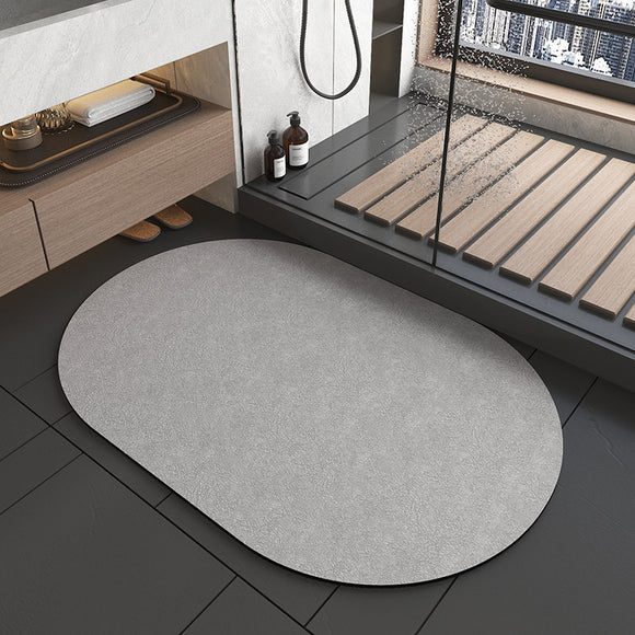 NNEDSZ 2 pcs Oval dark grey Quick-Dry Absorbent Non-Slip Bath Rug for Bathroom, Kitchen & Entryway 40x60cm