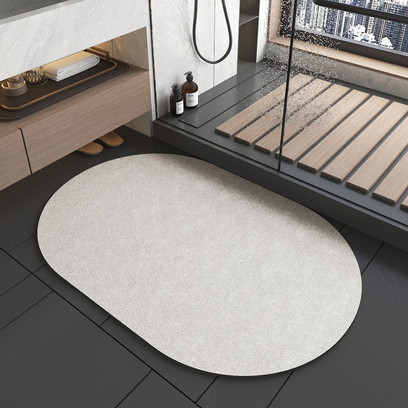 NNEDSZ 2 pcs Oval dark Beige Quick-Dry Absorbent Non-Slip Bath Rug for Bathroom, Kitchen & Entryway 40x60cm