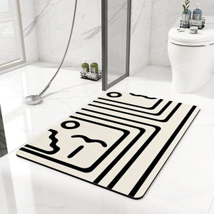 NNEDSZ Black and white stripes Quick-Dry Absorbent Non-Slip Bath Rug for Bathroom, Kitchen & Entryway 45x70cm