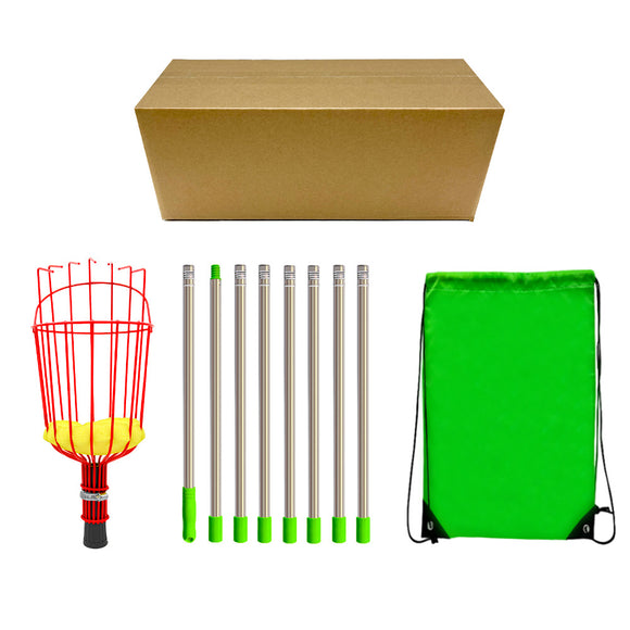 NNEDSZ Fruit picking tool with telescopic pole - stainless steel fruit picking pole, high altitude tree fruit picking tool 3.2m