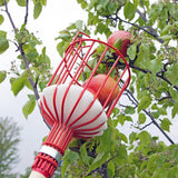 NNEDSZ Fruit picking tool with telescopic pole - stainless steel fruit picking pole, high altitude tree fruit picking tool 4m